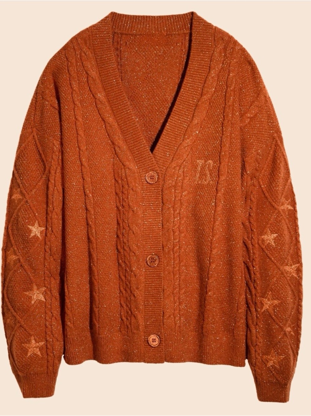 ⭐️🧡 NWOT Authentic Taylor Swift Life of a Showgirl Cable Knit Cardigan Sweater